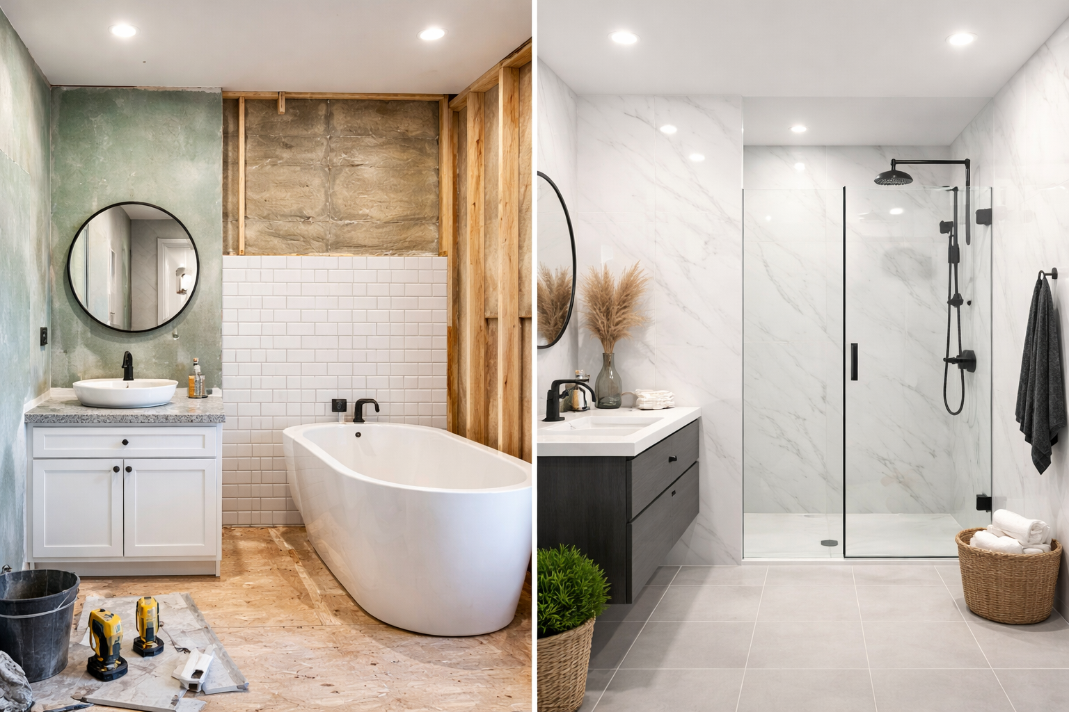 PVC bathroom wall panels vs. tiles