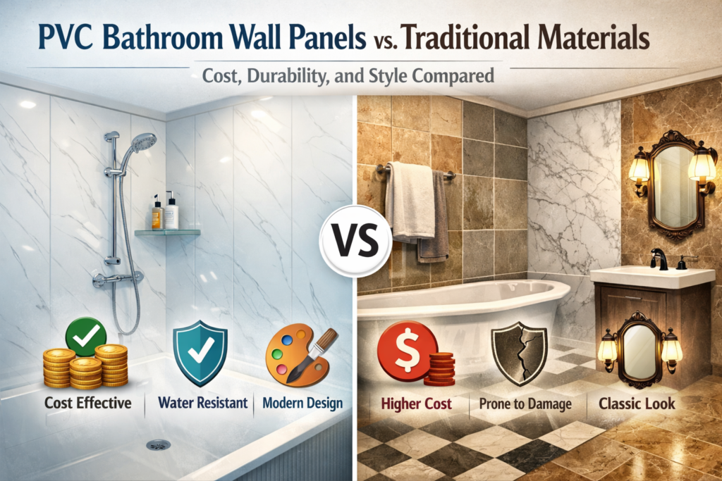PVC bathroom wall panels vs. tiles